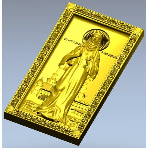 Saint Elizabeth high-relief icon STL for CNC milling