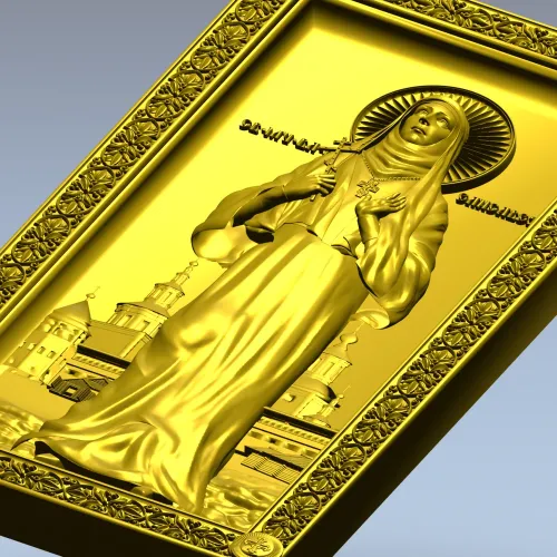 Saint Elizabeth high-relief icon STL for CNC milling