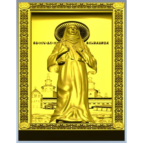 Saint Elizabeth high-relief icon STL for CNC milling