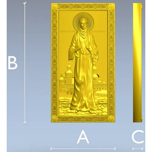Saint Elizabeth high-relief icon STL for CNC milling