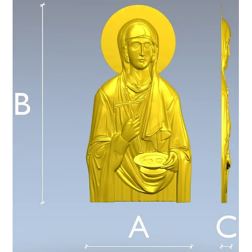 Икона святой мученицы Параскевы - 3D модель в формате STL для ЧПУ