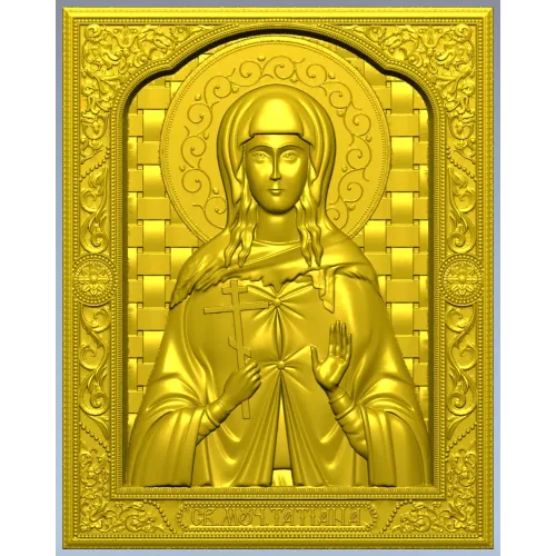 Saint Tatiana Icon - High-Relief STL 3D Model for CNC