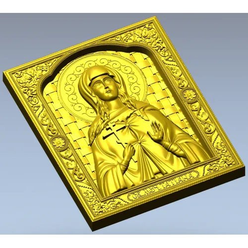 Saint Tatiana Icon - High-Relief STL 3D Model for CNC