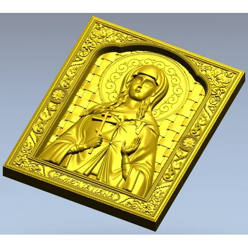 Saint Tatiana Icon - High-Relief STL 3D Model for CNC