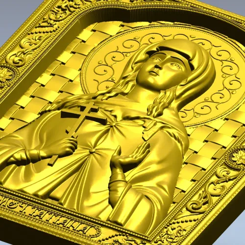 Saint Tatiana Icon - High-Relief STL 3D Model for CNC