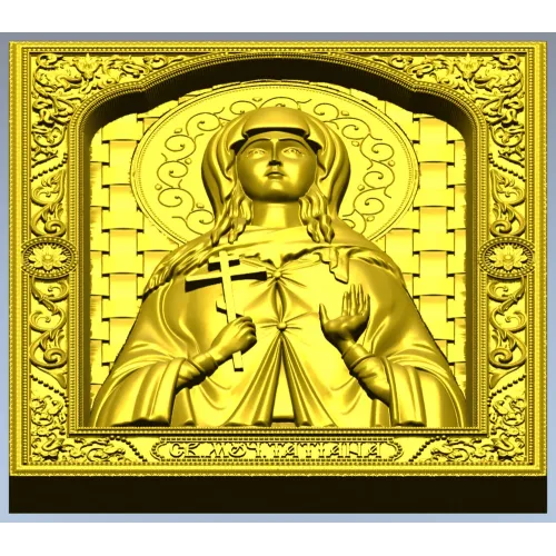 Saint Tatiana Icon - High-Relief STL 3D Model for CNC