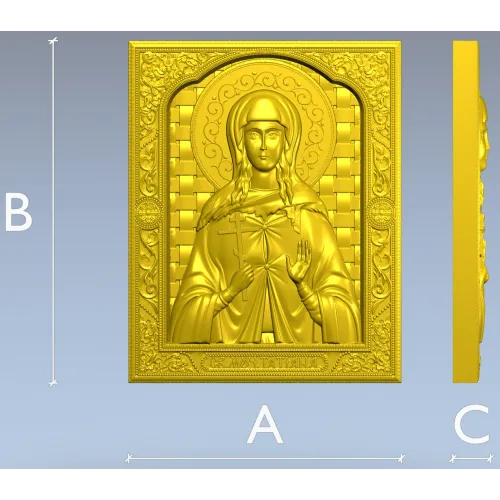 Saint Tatiana Icon - High-Relief STL 3D Model for CNC
