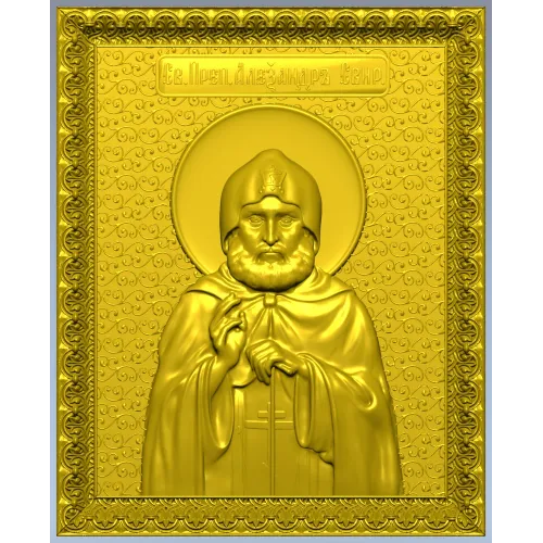 Икона святителя Александра Свирского - 3D STL рельеф