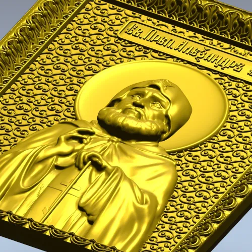 Икона святителя Александра Свирского - 3D STL рельеф