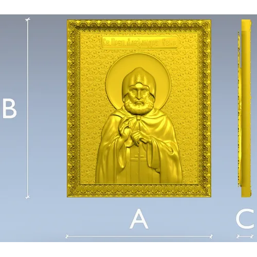 Икона святителя Александра Свирского - 3D STL рельеф