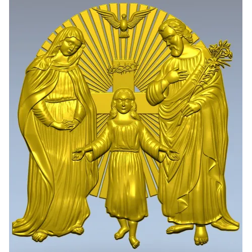 Holy Family bas-relief STL for CNC