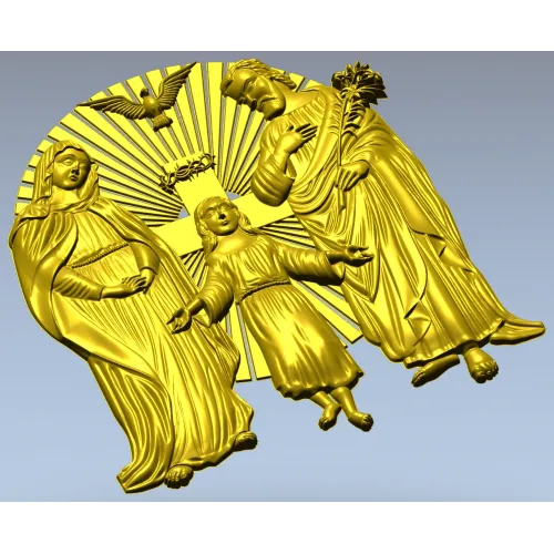 Holy Family bas-relief STL for CNC