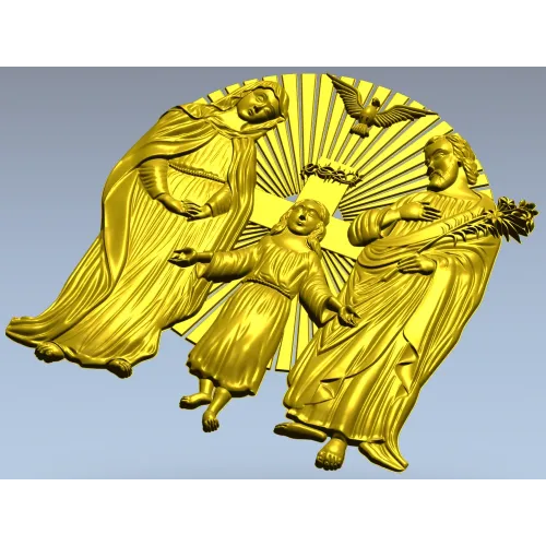 Holy Family bas-relief STL for CNC