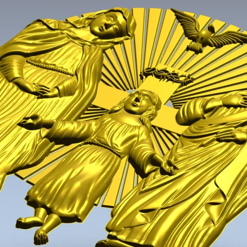 Holy Family bas-relief STL for CNC