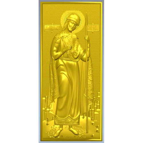 Икона Святой Князь Борис - 3D STL панель для ЧПУ