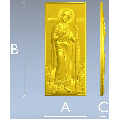 Икона Святой Князь Борис - 3D STL панель для ЧПУ