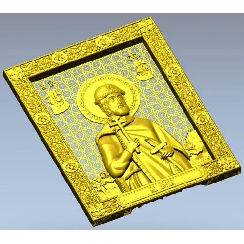 Икона Святой Борис - 3D модель STL для ЧПУ резьбы по дереву