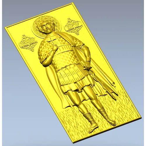 Святой Виктор - 3D модель STL для ЧПУ (икона-воина)