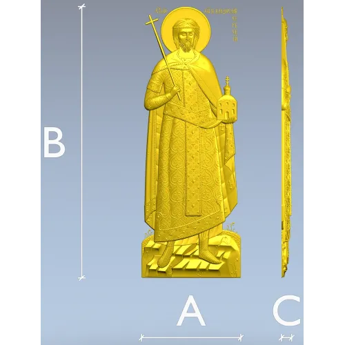 Рельефная 3D модель - Святой Владислав Сербский (STL)