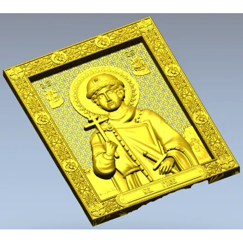 Икона Святой Глеб Владимирович - 3D STL барельеф для ЧПУ