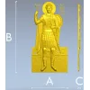 Святой Димитрий Солунский - рельефная STL модель для ЧПУ