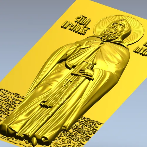 Святой Илья Муромец - рельефная 3D модель STL для ЧПУ