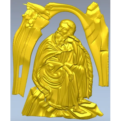 Saint Elijah high-relief STL for CNC