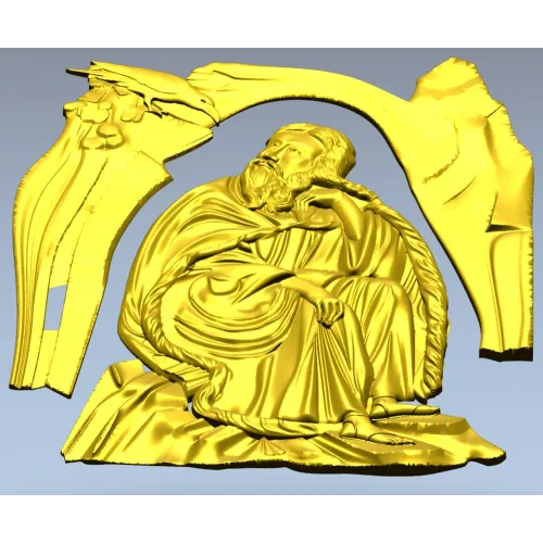 Saint Elijah high-relief STL for CNC