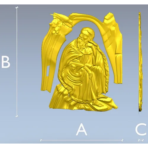 Saint Elijah high-relief STL for CNC