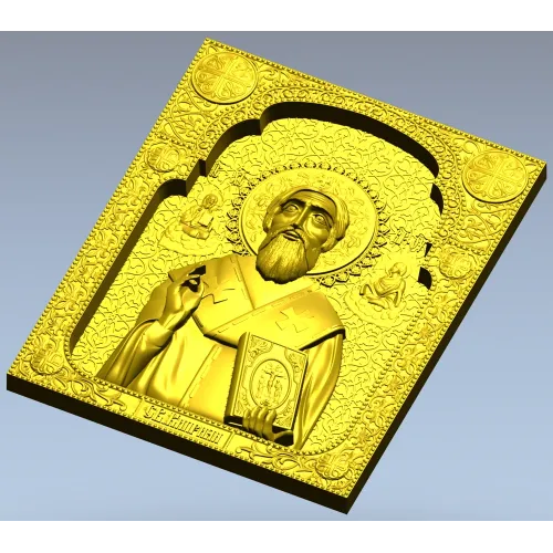 STL модель иконы Святителя Киприана - 3D модель для ЧПУ