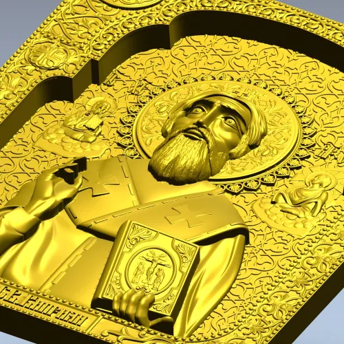 STL модель иконы Святителя Киприана - 3D модель для ЧПУ