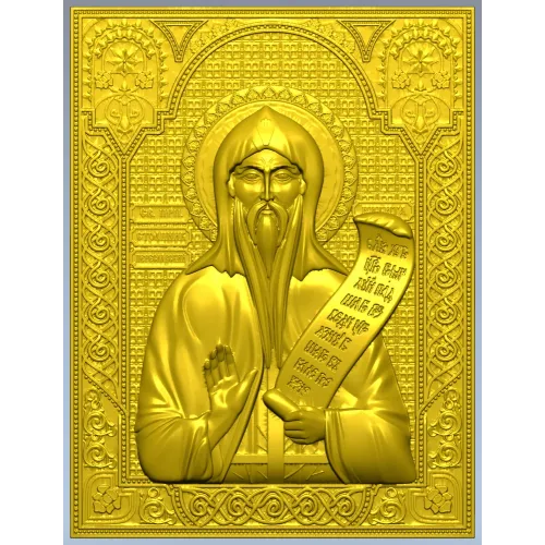 Saint Nikita the Stylite - high-relief STL icon for CNC