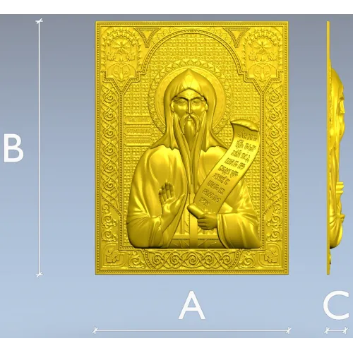 Saint Nikita the Stylite - high-relief STL icon for CNC