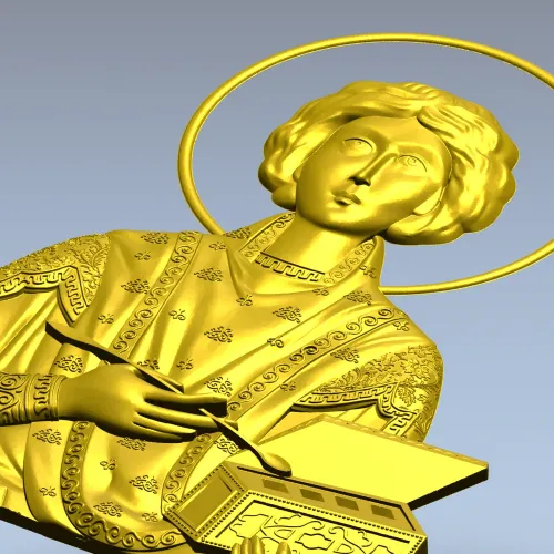 Святой Пантелеймон - рельефная 3D модель STL для ЧПУ