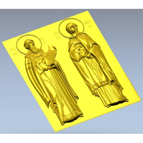 Икона Святых Петра и Февронии - 3D STL панно для ЧПУ