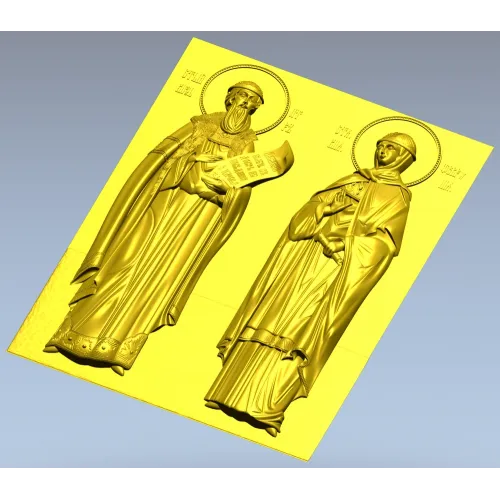 Икона Святых Петра и Февронии - 3D STL панно для ЧПУ
