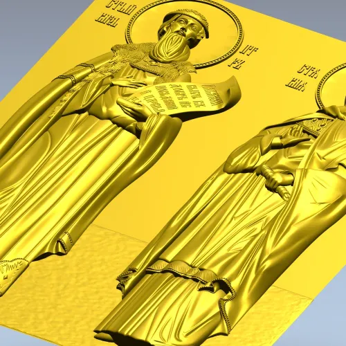 Икона Святых Петра и Февронии - 3D STL панно для ЧПУ