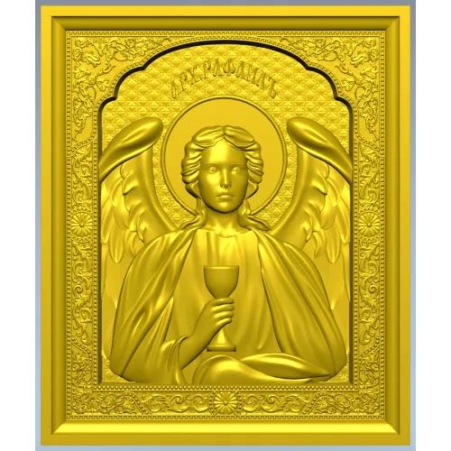 Saint Raphael high-relief icon STL for CNC