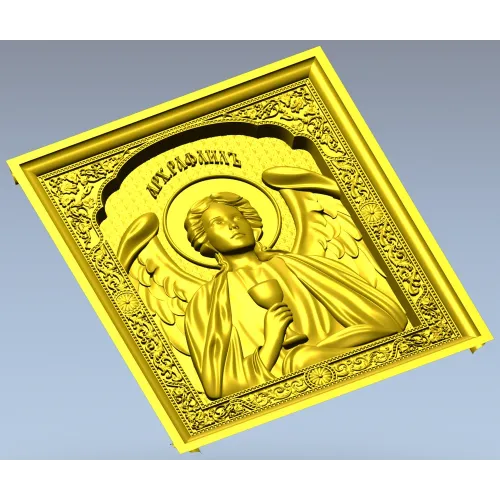 Saint Raphael high-relief icon STL for CNC