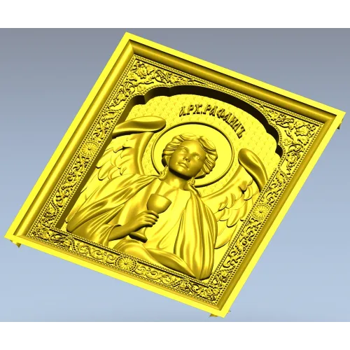 Saint Raphael high-relief icon STL for CNC