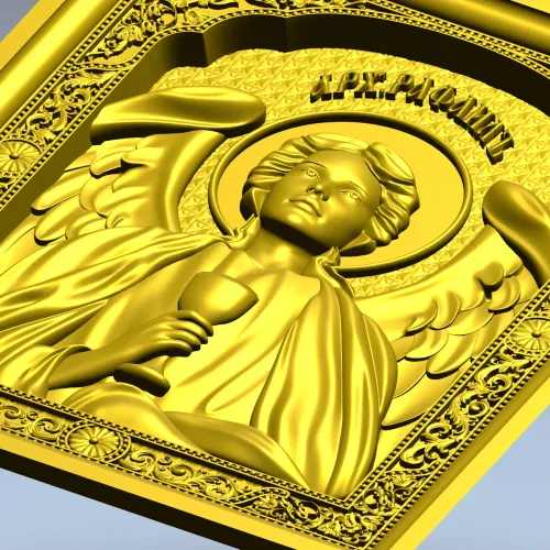 Saint Raphael high-relief icon STL for CNC