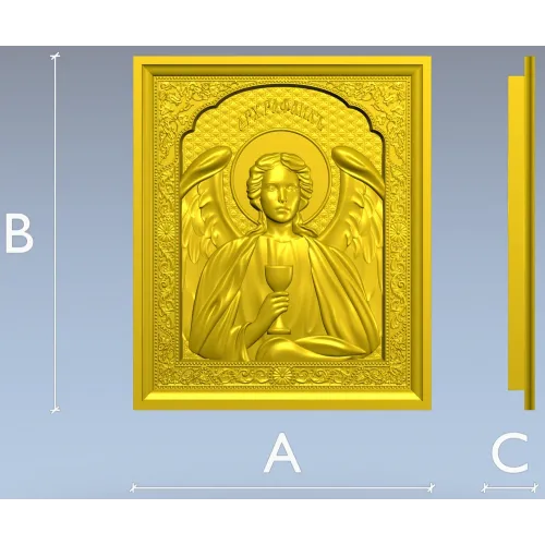 Saint Raphael high-relief icon STL for CNC