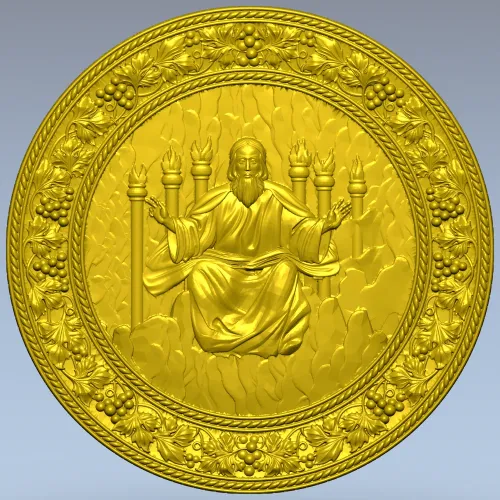 Christ the Savior - circular relief STL for CNC