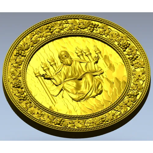 Christ the Savior - circular relief STL for CNC