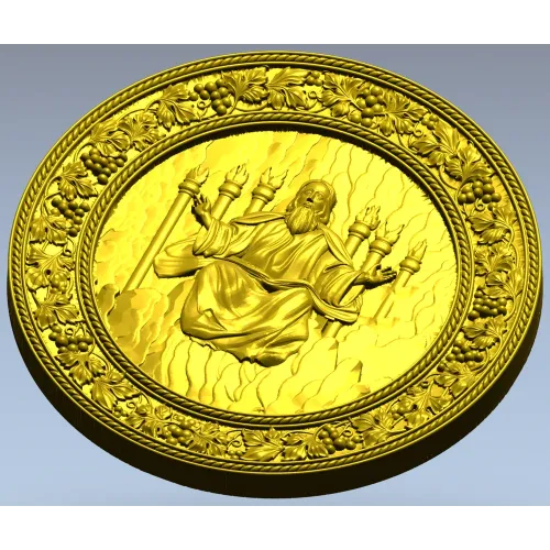 Christ the Savior - circular relief STL for CNC