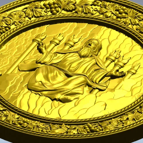 Christ the Savior - circular relief STL for CNC