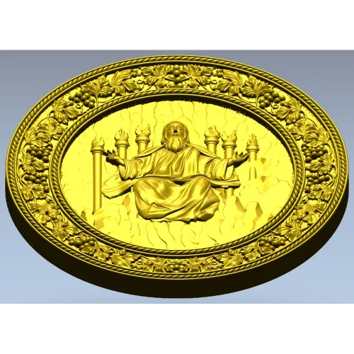 Christ the Savior - circular relief STL for CNC