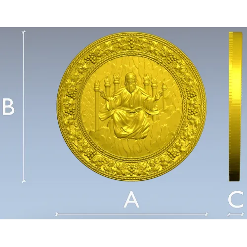 Christ the Savior - circular relief STL for CNC
