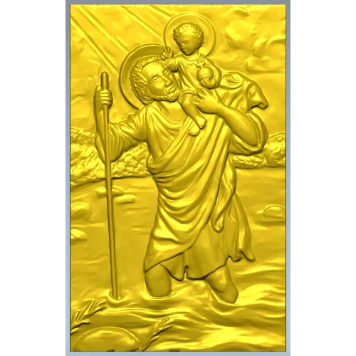 Saint Christopher high-relief STL for CNC milling