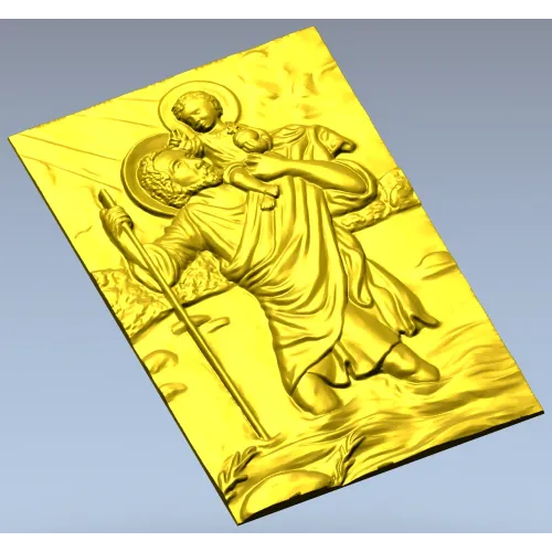 Saint Christopher high-relief STL for CNC milling